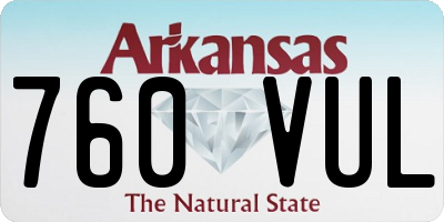 AR license plate 760VUL