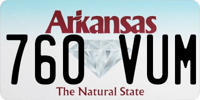 AR license plate 760VUM