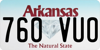 AR license plate 760VUO