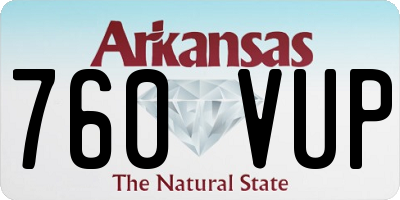 AR license plate 760VUP