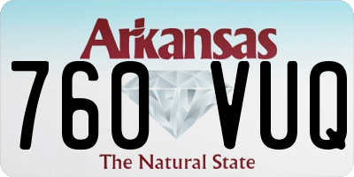 AR license plate 760VUQ