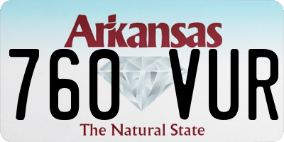 AR license plate 760VUR
