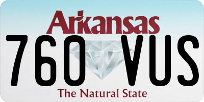 AR license plate 760VUS
