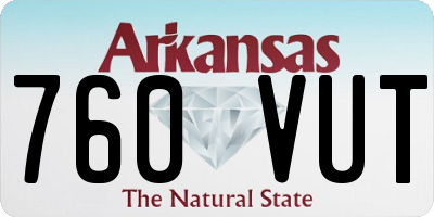 AR license plate 760VUT