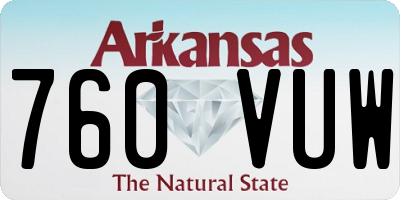 AR license plate 760VUW