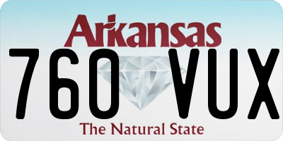 AR license plate 760VUX