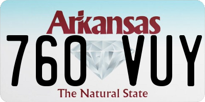 AR license plate 760VUY