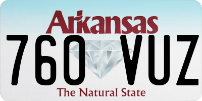 AR license plate 760VUZ