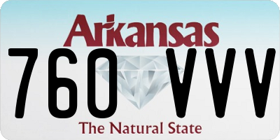 AR license plate 760VVV