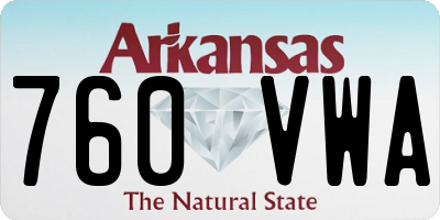 AR license plate 760VWA