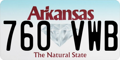 AR license plate 760VWB