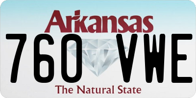 AR license plate 760VWE
