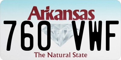 AR license plate 760VWF