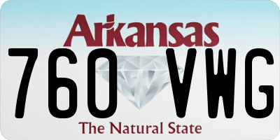 AR license plate 760VWG