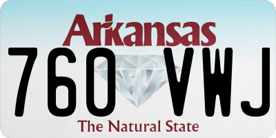 AR license plate 760VWJ