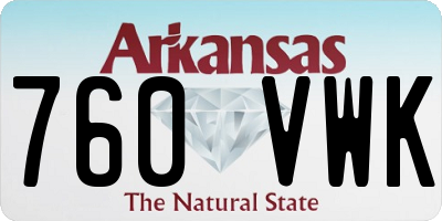 AR license plate 760VWK