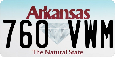 AR license plate 760VWM