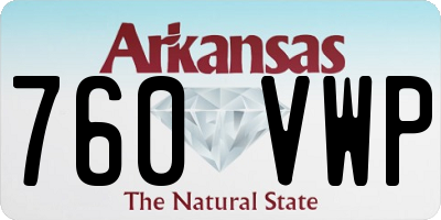 AR license plate 760VWP