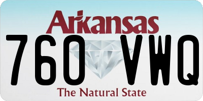 AR license plate 760VWQ