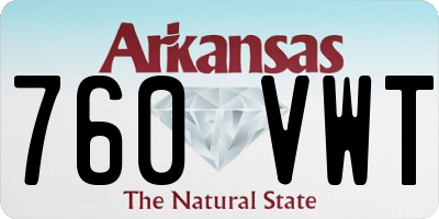 AR license plate 760VWT
