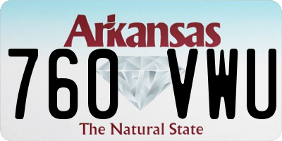 AR license plate 760VWU