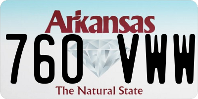 AR license plate 760VWW