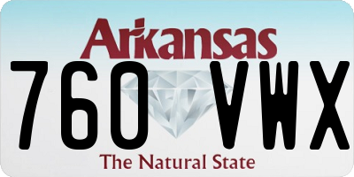 AR license plate 760VWX