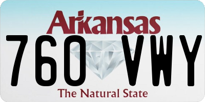 AR license plate 760VWY