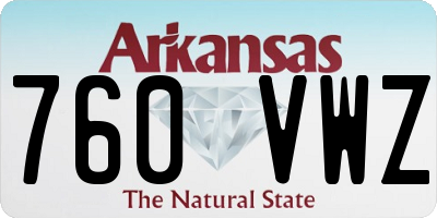 AR license plate 760VWZ