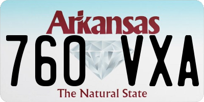 AR license plate 760VXA