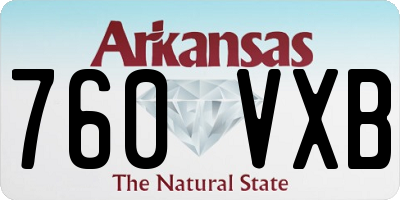 AR license plate 760VXB