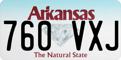 AR license plate 760VXJ