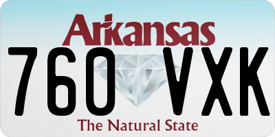 AR license plate 760VXK
