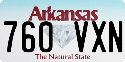 AR license plate 760VXN