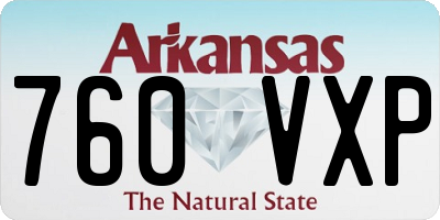 AR license plate 760VXP