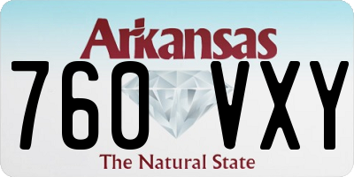 AR license plate 760VXY