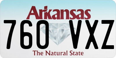 AR license plate 760VXZ