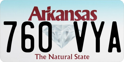 AR license plate 760VYA