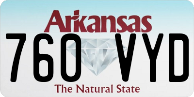 AR license plate 760VYD