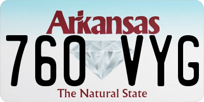 AR license plate 760VYG
