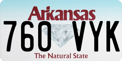 AR license plate 760VYK