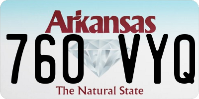 AR license plate 760VYQ