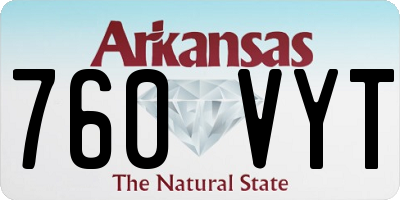 AR license plate 760VYT