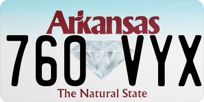 AR license plate 760VYX