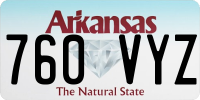 AR license plate 760VYZ