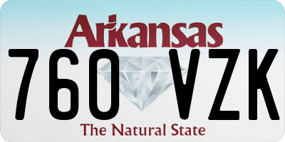 AR license plate 760VZK