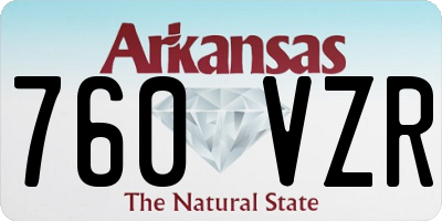 AR license plate 760VZR