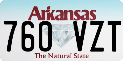 AR license plate 760VZT