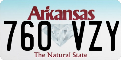 AR license plate 760VZY