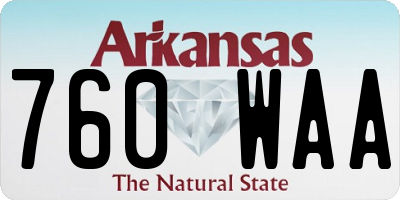 AR license plate 760WAA